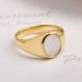 Women's Jewelry Set Fashion Oval White Mother Of Pearl Shell Ring Female Cold Style Ins Niche Simple Retro Glossy Index Finger Ring_ipsvogv.com