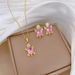 【 Titanium Steel 】 Necklace Earring Light Luxury Full Diamond Pink Turtle Personalized Temperament Banquet Earrings Set_ipsvogv.com