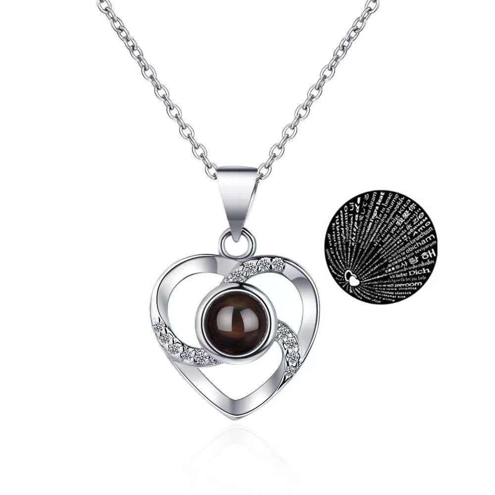 Women’s Jewelry Set Fashion Rose Jewelry Box with Heart shaped Necklace Fashion Love Pendant Mother's Day Christmas Gift_ipsvogv.com