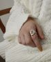 Weekend Korean Elegant Japanese French C-line Ins Style Open Mouth Pure Silver Ring For Women_ipsvogv.com