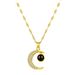 100 Language Projections, I Love You Titanium Steel Necklace, Female Micro Inlaid with Diamond Moon Collar Chain_ipsvogv.com
