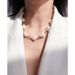 Women's Jewelry Vacuum Plating High Grade Baroque Pearl Clavicle Chain Mabe Pearl Necklace Female Camellia Earrings_ipsvogv.com