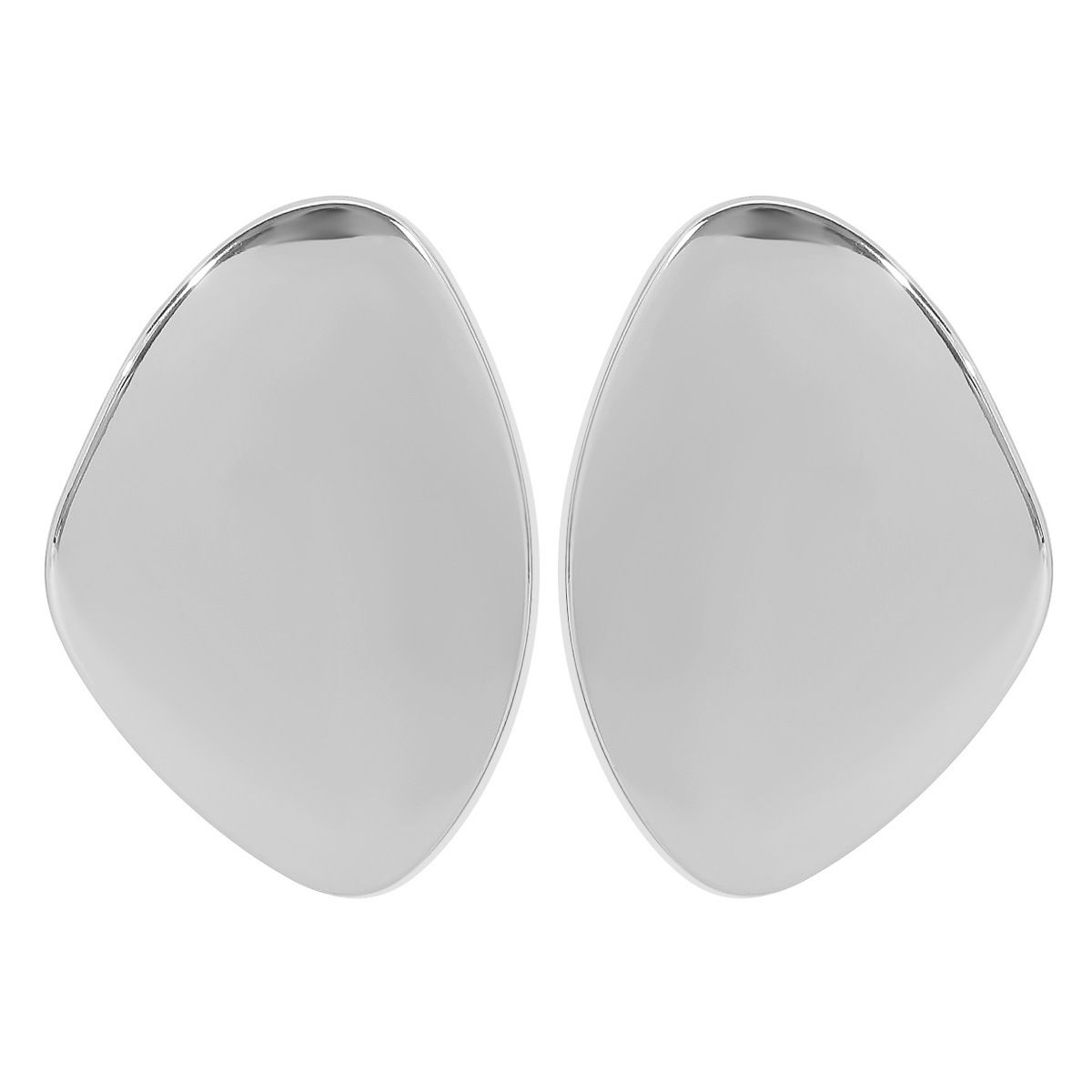 E12403 Exaggerated trendy pebble shaped smooth punk cool style geometric irregular earrings_ipsvogv.com