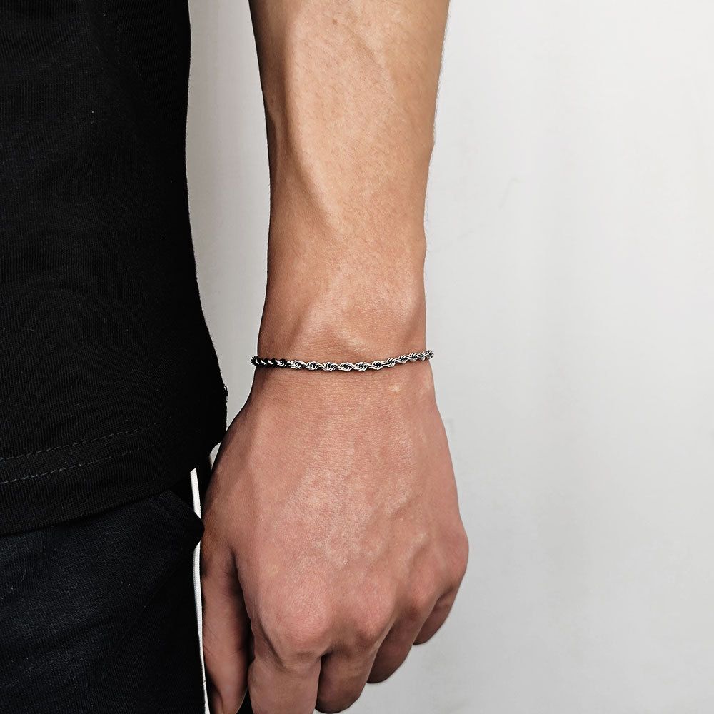 Men's Jewelry Hip Hop Titanium Steel Bracelet Multi-specification Stainless Steel Twist Chain Vacuum Color-preserving Electroplated Twisted Rope_ipsvogv.com