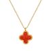 Full Body 【 Titanium Steel 】 Double Sided Lucky Grass Minimalist Gold Necklace In The Furnace, Female Ins Mesh Red 【 】 Furnace,_ipsvogv.com