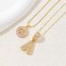Women's Jewelry Set Fashion Full Diamond Rock Sugar Pendant Necklace For Women Copper Inlaid Zirconium Plated Real Gold Round Flower Letter Set_ipsvogv.com
