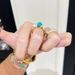 Vintage Style Winding Rotating Pearl Turquoise With Diamond Inlay, Light Luxury, Fashionable And Personalized Ring_ipsvogv.com