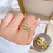 【 Real Gold 】 T Zirconium Chain Full Diamond with Adjustable Opening, Simple Handmade Ring, Couple's Pair Ring_ipsvogv.com