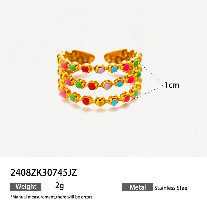 oil drop color stainless steel ring high end gold cute titanium steel jewelry rings_ipsvogv.com