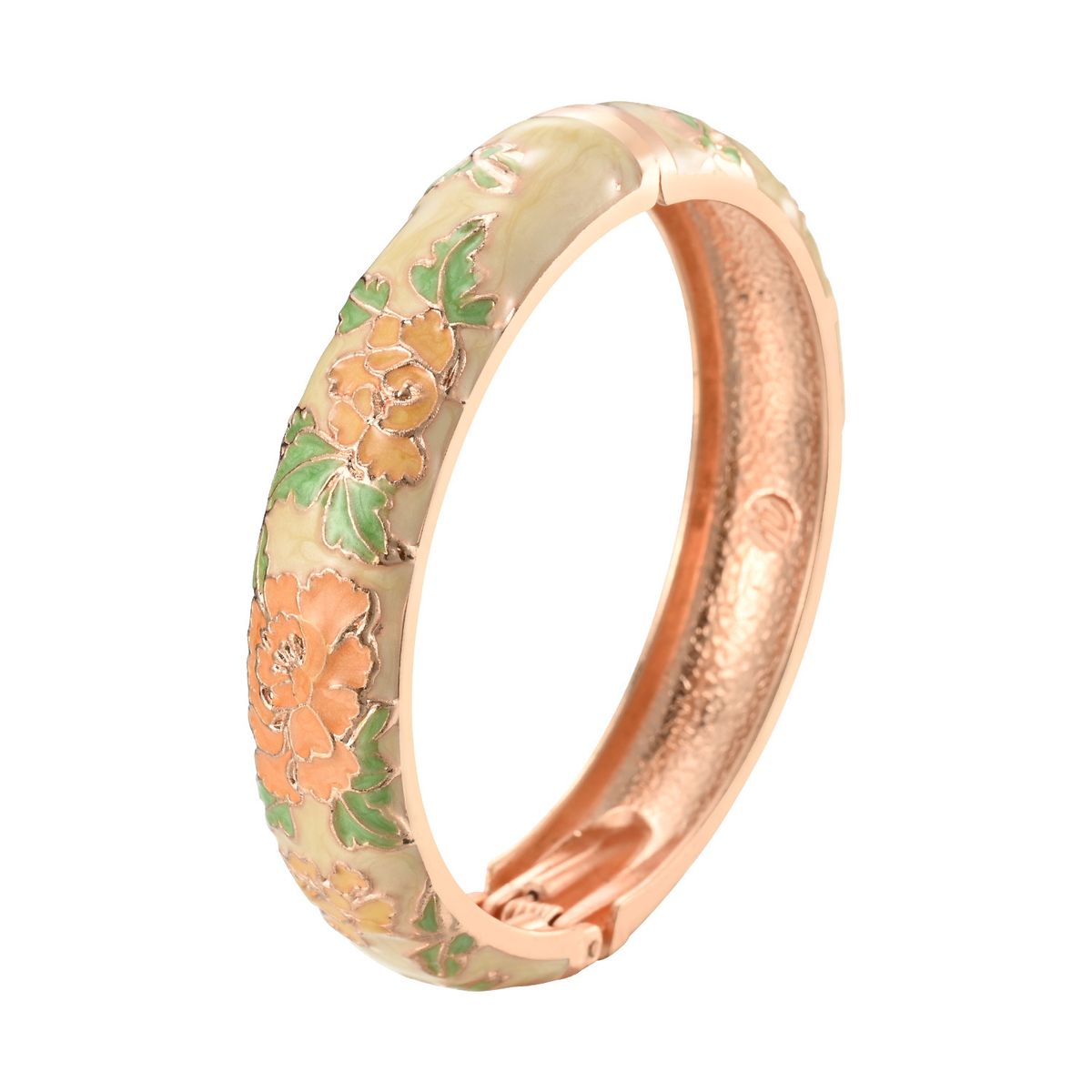 Cloisonne Bracelet Women's Rich Peony Bracelet Enamel Open Bracelet_ipsvogv.com