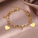 New 2025 Fashion Versatile Gold Stainless Steel Pendant Peach Heart Bracelet Women's Jewelry_ipsvogv.com