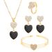 Diamond butterfly love jewelry set ins style creative design heart shaped necklace four piece set_ipsvogv.com