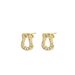 Unisex Horseshoe buckle earrings pure silver full diamond light luxury simple temperament micro inlaid earrings high end exquisite versatile_ipsvogv.com