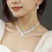 Luxury Bridal Jewelry Set - Diamond & Zircon Necklace, Earrings & Bracelet For Wedding & Bridesmaid_ipsvogv.com