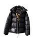 Women's Clothing Black and gold winter coats jacket windproof short winter coats jacket women new winter high end off season thickened couple hooded outer_ipsvogv.com
