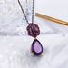 Rose Tears Flower Pendant Natural Amethyst Gemstone Necklace Female Silver Clavicle Chain Temperament Light Luxury Necklace_ipsvogv.com