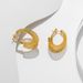 Lace O-shaped hollowed out female earr with cold and cool style titanium steel genuine gold plated pigment ring_ipsvogv.com