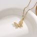 Full Diamond Butterfly Necklace for Women, Light Luxury and Small, Titanium Steel Lock Bone Chain for 2023 New Type Lock_ipsvogv.com