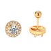 Sterling Silver Thread Earrings For Women Fashionable All Match Rose Gold Champagne 50 Points Moissanite Round Earrings_ipsvogv.com