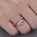 Rose Gold Inlaid Water Drop Powder Zircon Ring For Women's Wedding And Engagement Flower Accessories_ipsvogv.com