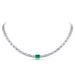 special Supply Heavy Industry Design Cultivated Emerald Necklace S925 Silver Full Of Square Diamonds Colored Gemstone Clavicle Chain_ipsvogv.com