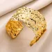 Charm Bracelets Exquisite Classic Bump Pattern Openning Bangles For Women Cuff Bracelet Gold Color Stainless Steel Hand_ipsvogv.com
