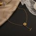 New Titanium Steel One Line Small Flower Necklace For Women K Gold OT Buckle Collarbone Versatile Round Bead Chain_ipsvogv.com