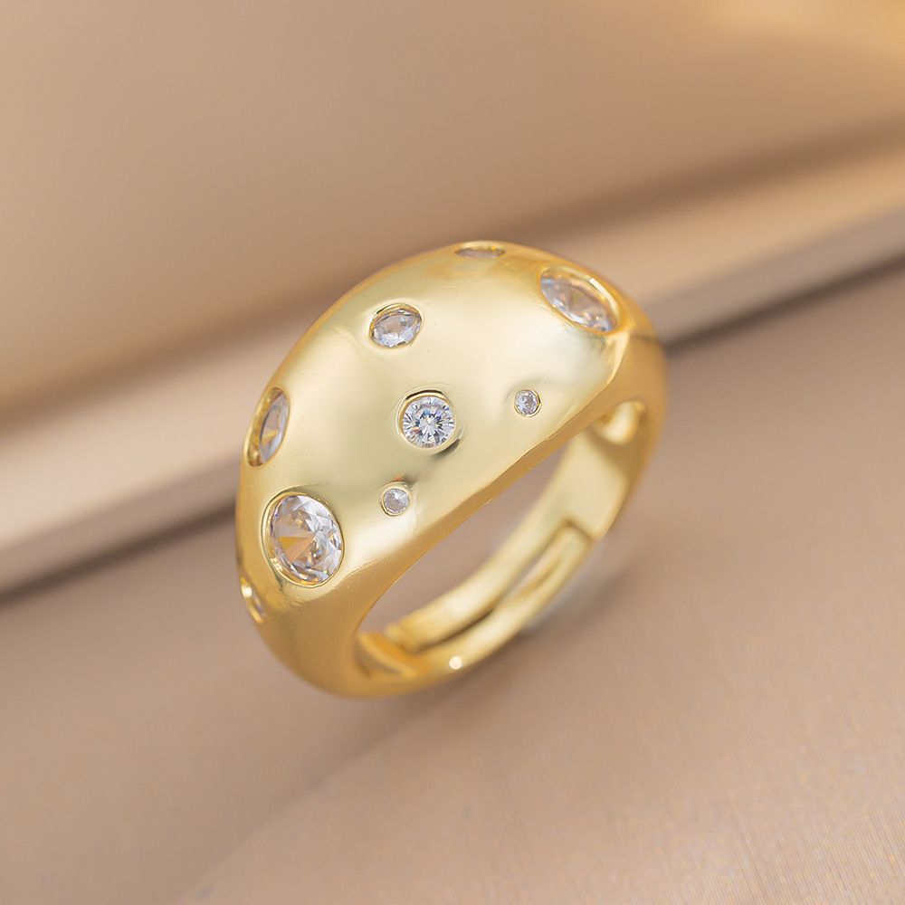 New Fashion All-match Personalized Copper Material Zircon Opening Ring Light Luxury Style All-match Jewelry_ipsvogv.com