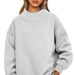 Women's sweatshirt long sleeve turtleneck pullover sweatshirt casual sweatshirt fleece top_ipsvogv.com