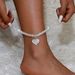 Unisex Hot Sale Trendy Beach Diamond Diamond Anklet Fashionable Rhinestone Heart Pendant Anklet_ipsvogv.com