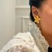Fashionable Ins18k Gold Plated Titanium Steel Retro Lava Embossed Flower Earrings_ipsvogv.com