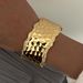 Geometric Wide Surface Simple Textured Exaggerated Punk Metal Style Hoop Bracelet For Women_ipsvogv.com