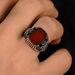 Alloy Inlaid Red Jade Marrow Men's Ring Punk Style Hand Jewelry_ipsvogv.com