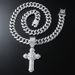 Hiphop Bundle Cross Pendant Full Diamond Cuban Chain Hip Hop Punk Style Jewelry_ipsvogv.com