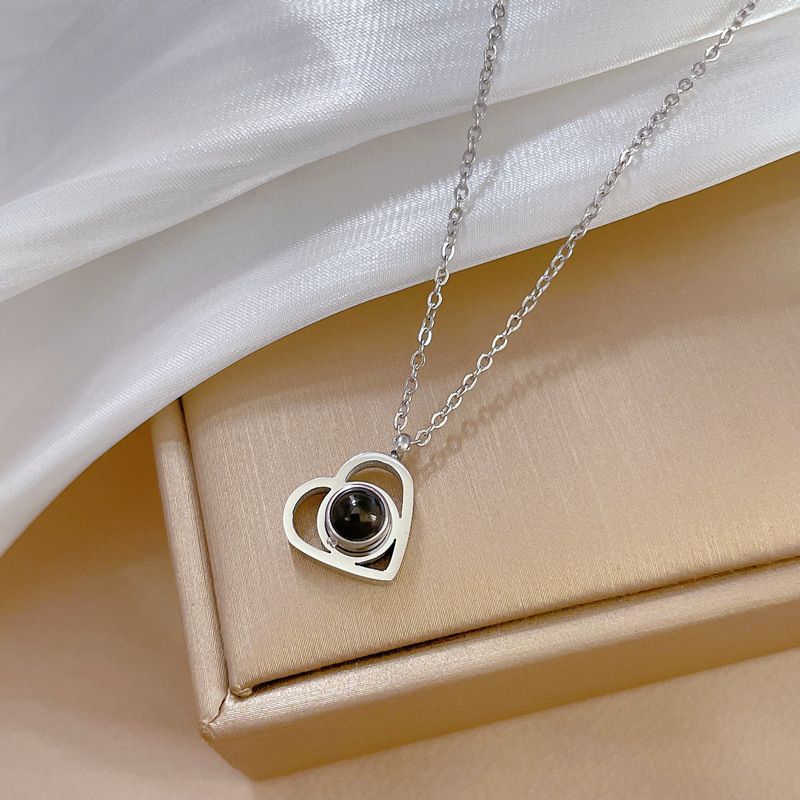 【 Full Body Titanium Steel 】 Love Projection Extremely Simple Wind Furnace, Real Gold Necklace For Women Instagram,_ipsvogv.com