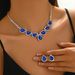 Fashion Round Crystal New Women's Diamond-Studded Alloy Necklace Earrings_ipsvogv.com