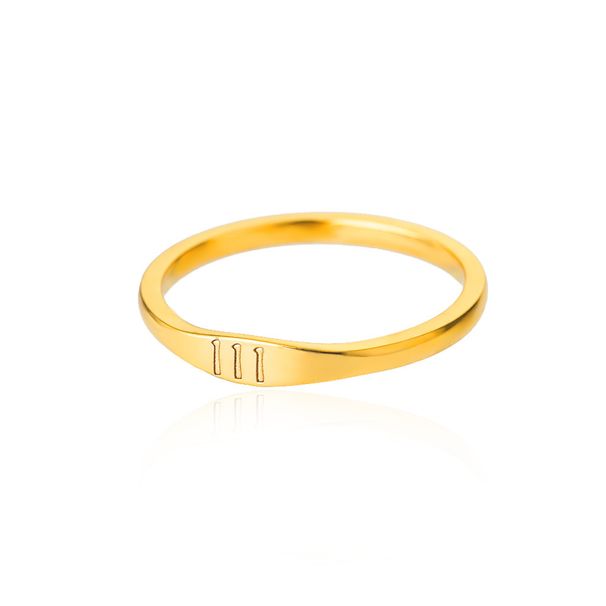 1 Piece Simple Style Number Stainless Steel Inlaid Gold Rings_ipsvogv.com