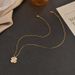 New Cat's Eye Stone Leaf Flower Collar Chain Fashion Four Love K Gold Titanium Steel Necklace Women's Micro Inlaid Small_ipsvogv.com