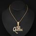 Hot Selling New Product Hip Hop Alloy Full Diamond Crown Queen Pendant Men's Cuban Chain Jewelry_ipsvogv.com