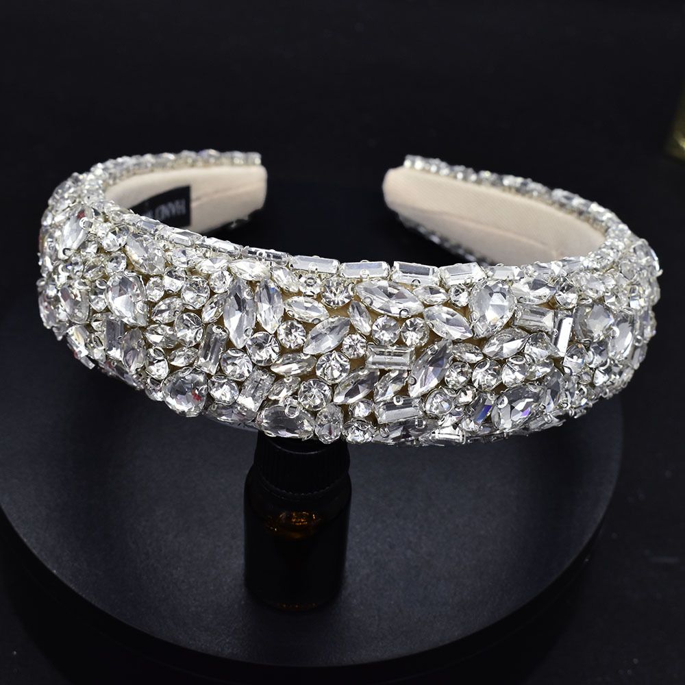 Shiny Rhinestone Thick Sponge Headband Full Of Diamonds Bridal Handmade Headdress Evening Dress Accessories_ipsvogv.com