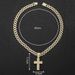 Minimalist Personalized Chain, Niche Design With Full Diamond Cross And Buckle Cuban Chain_ipsvogv.com