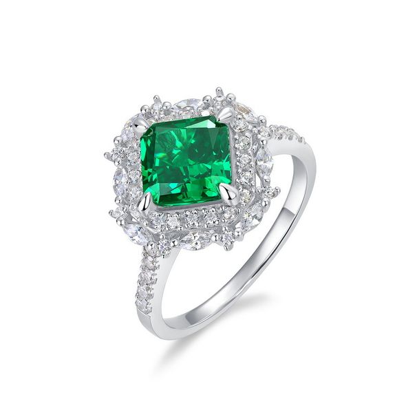 S925 Silver Ice Flower Cut High Carbon Diamond Ring And Pendant Dual Purpose Emerald Silver Jewelry Fashionable_ipsvogv.com