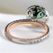 Sanjie New Product Fashionable And Versatile Zircon Women's Two Tone Alloy Inlaid Green Ring_ipsvogv.com