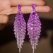 New fashion full diamond tassels high end light luxury style personalized design earrings _ipsvogv.com