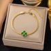 2023 New Emerald Necklace Jewelry Set Love Clavicle Chain Women's Fashion Stainless Steel Pendant_ipsvogv.com