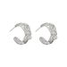 Gold-Plated Copper Lazy Style Irregular Half-Round Wrinkled High-End Minimalist Personality Earrings_ipsvogv.com