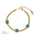 Stainless Steel Necklace, Women's Turquoise Square Blade Chain Desin, Simple And Fashionable Collarbone Chain, No_ipsvogv.com