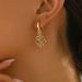Personalized style women's with geometric flower drip oil design, niche high-end feeling earr, versatile letter_ipsvogv.com