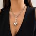 Sweet Cool Style Heart Pendant Necklaces, Fashionable And Simple Metal Buckles, Short Collarbone Chains_ipsvogv.com