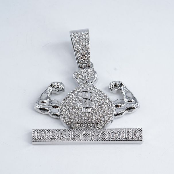 USD $Symbol Muscle Money Bag Pendant MONEY POWER Hip Hop Necklace Men's Accessories_ipsvogv.com